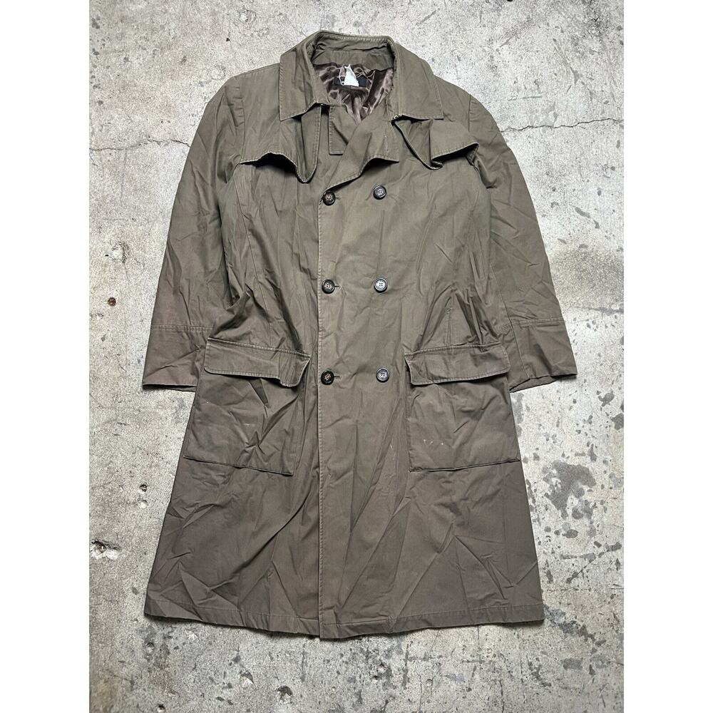 Sonya Rykiel Homme Trench Coat Brown Size 44 Double‎ Breasted Vintage 90s